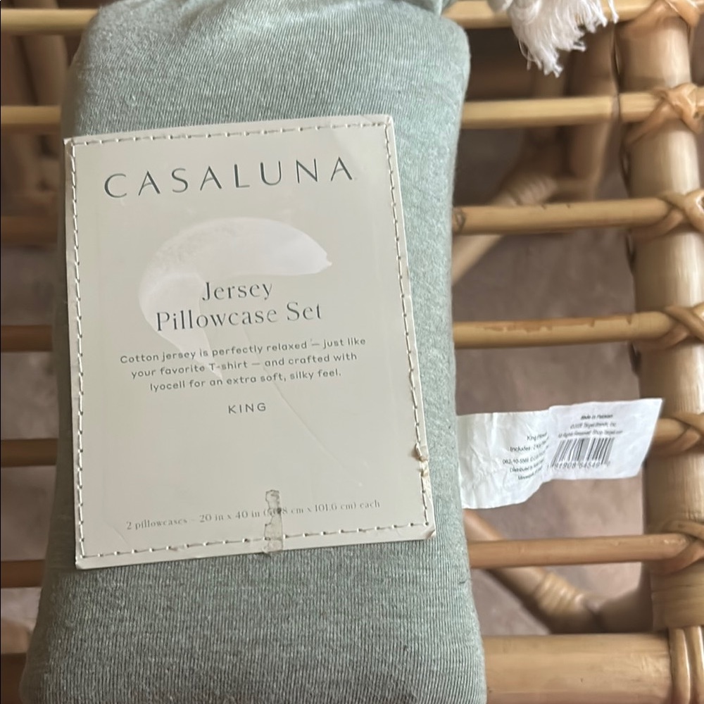 Casaluna Jersey Pillowcase Set in Soft Sage